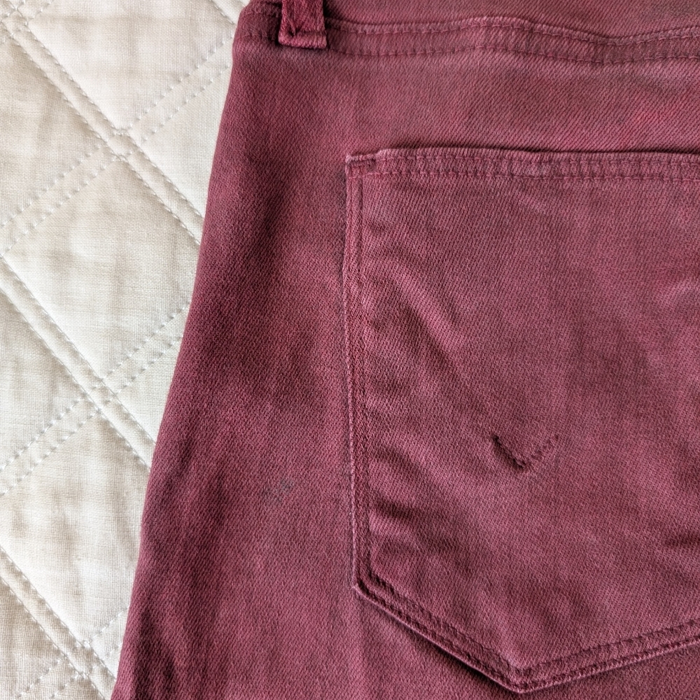 Hudson Nico Cabernet Red Coated Skinny Jeans Mid-Rise Y2K 2010s Size 6/28 - Picture 16 of 16